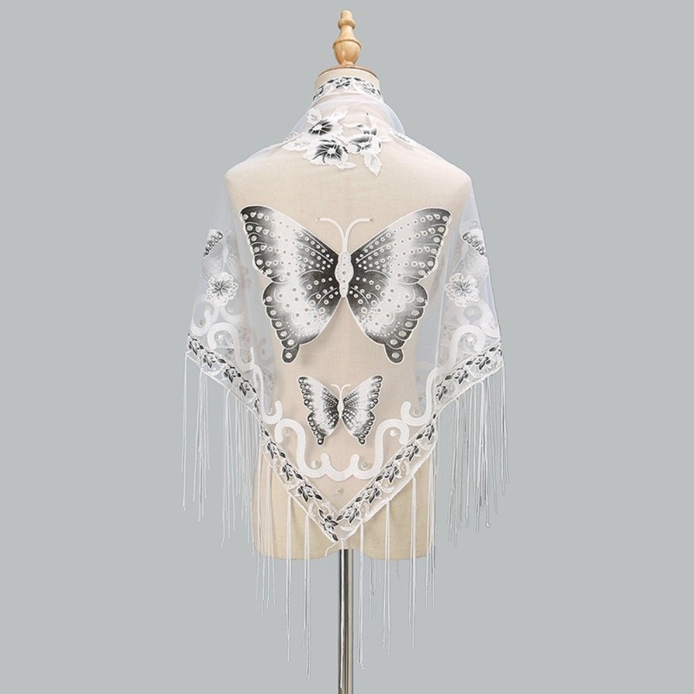 Embellish Knit - Lenço de Luxo com Renda Floral