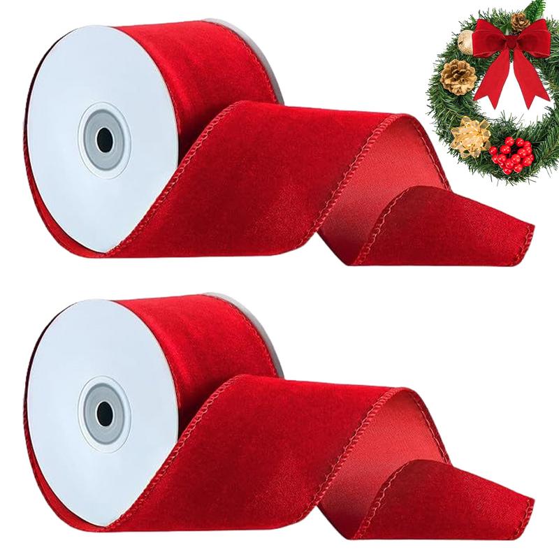 Velvet Ribbon Roll - 2 rolos de embalagem com fio