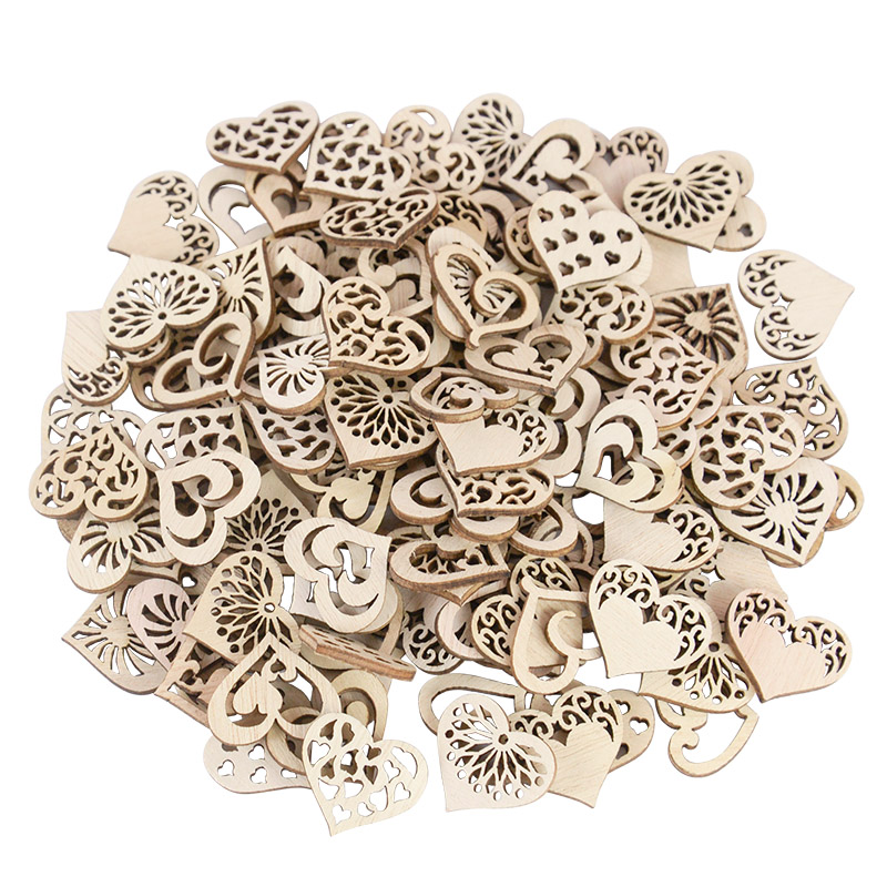 Craft Embellishment - 50/100 pçs oco coração padrão pequena