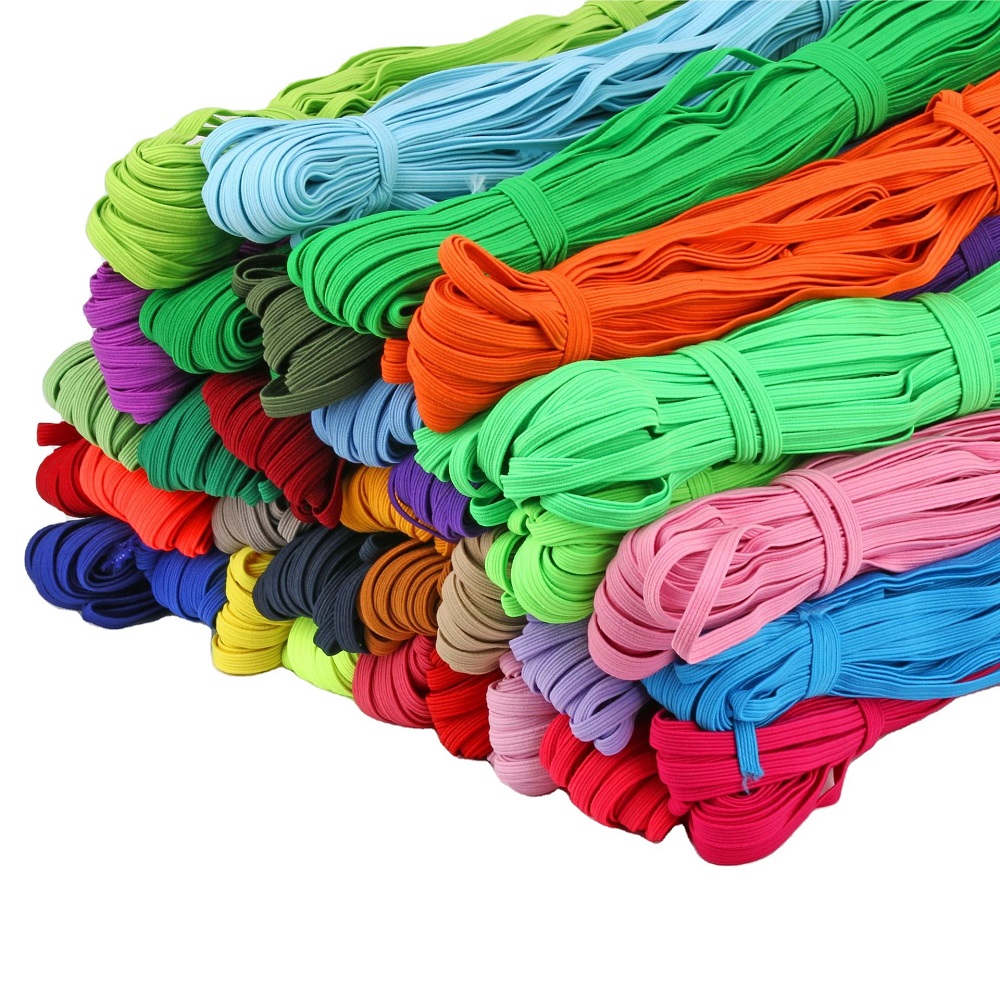 Lace Ribbon Trim - 6mm colorido de alta elasticidade bandas