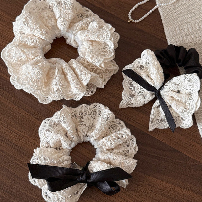 Lace Ribbon Trim - Francês retro dupla camada arco laço