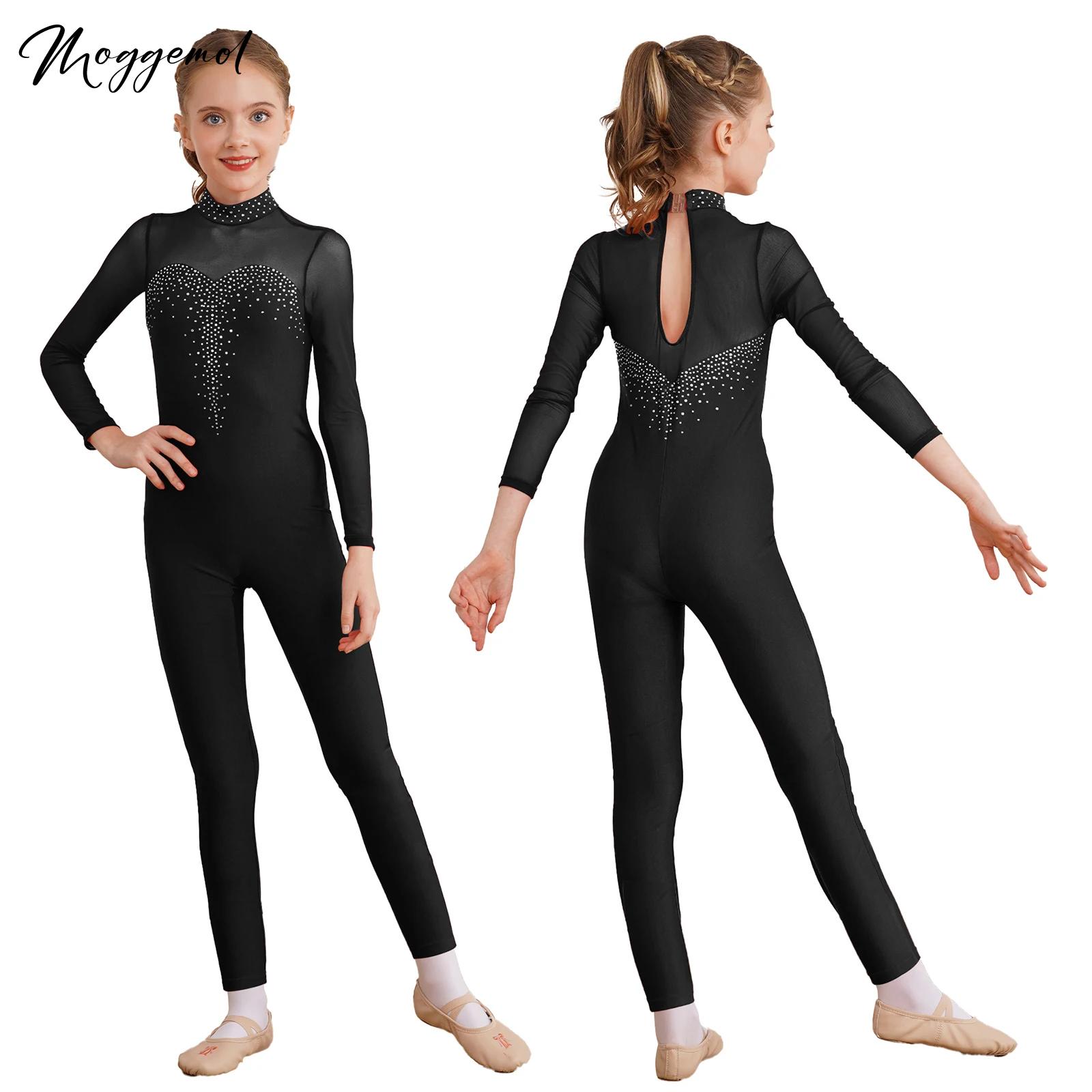 Rhinestone Banding Trim - Meninas ballet ginástica collant patinação artística