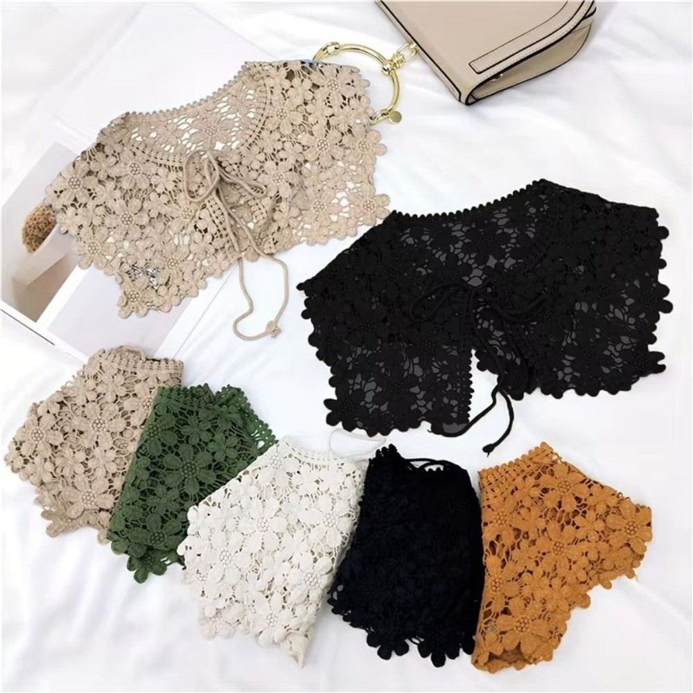Embellish Knit - Gola Falsa de Crochê Vazada em