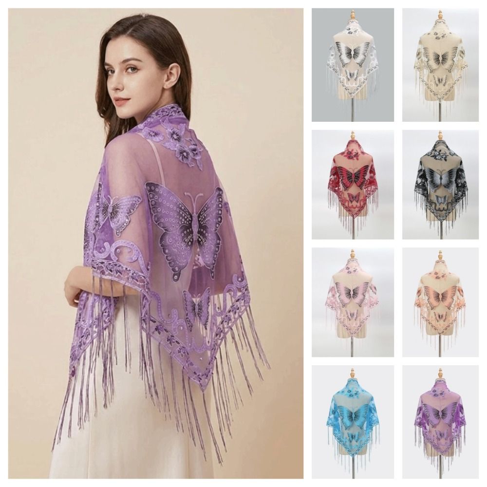 Lenço de Luxo com Renda Floral - Embellish Knit avaliação e preço