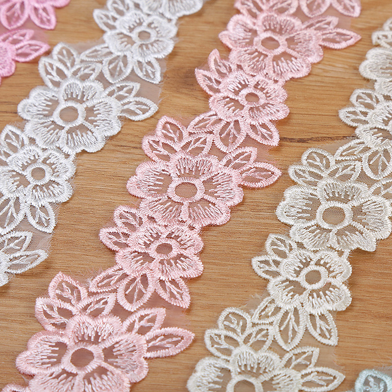 5cm de largura bordado organza - Lace Ribbon Trim avaliação e preço