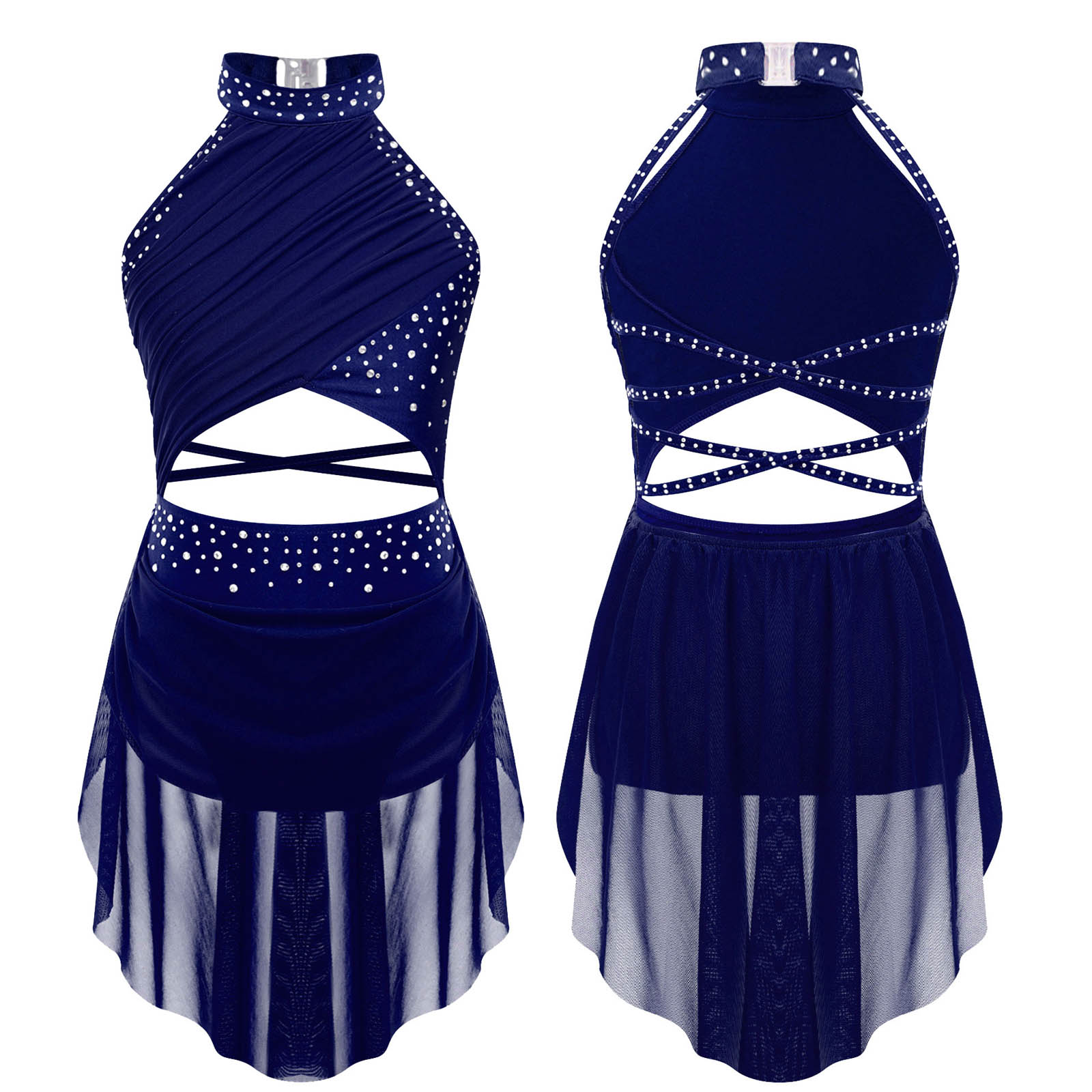Crianças meninas ballet collan - Rhinestone Banding Trim avaliação e preço