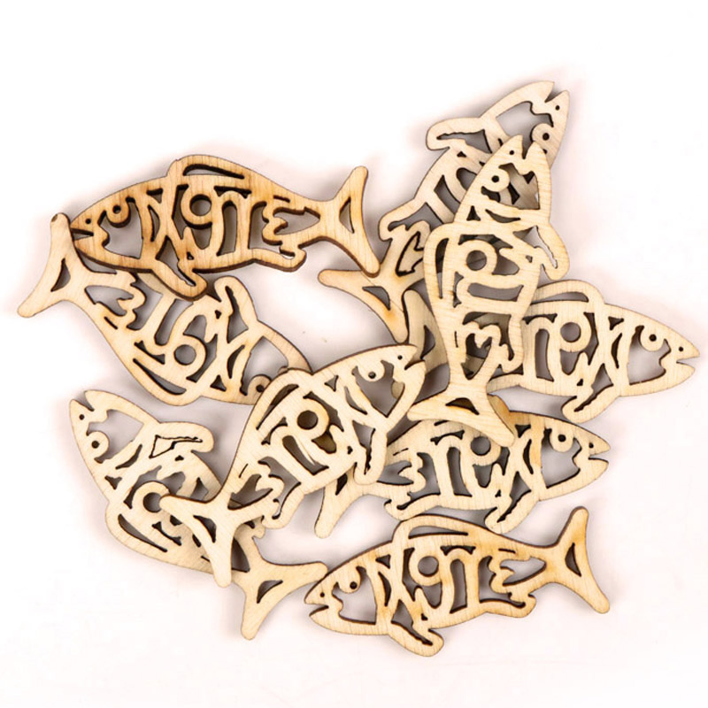 Handmade De Madeira Fish Shape - Craft Embellishment avaliação e preço