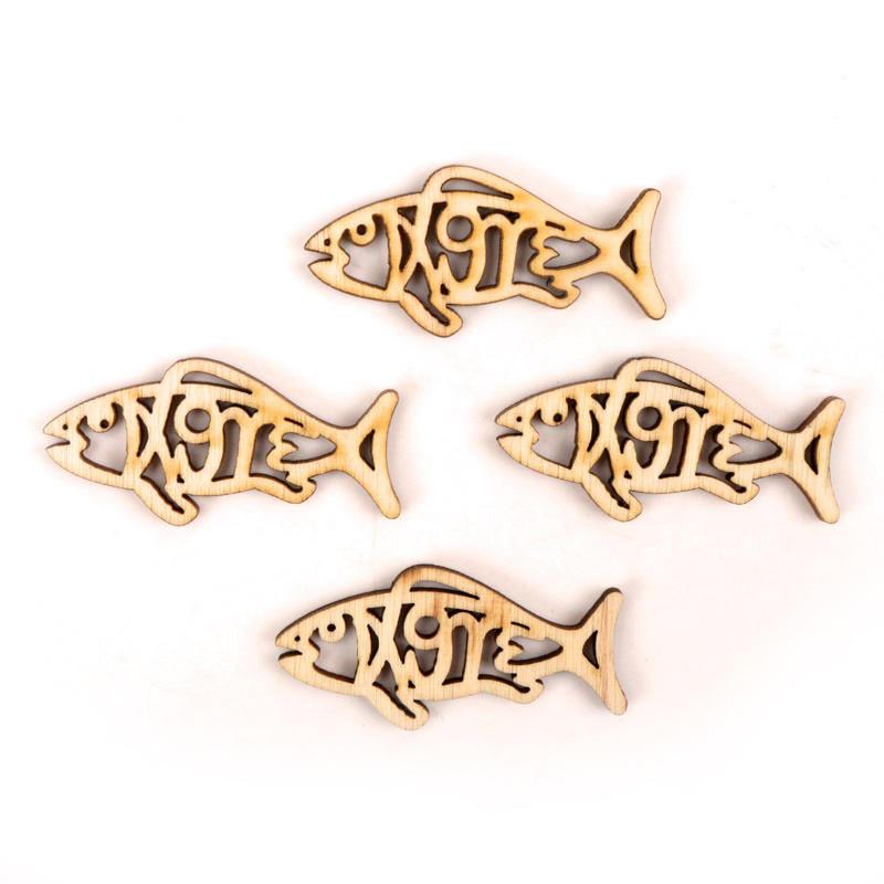 Handmade De Madeira Fish Shape - Craft Embellishment avaliação e preço