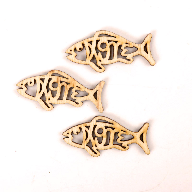 Handmade De Madeira Fish Shape - Craft Embellishment avaliação e preço