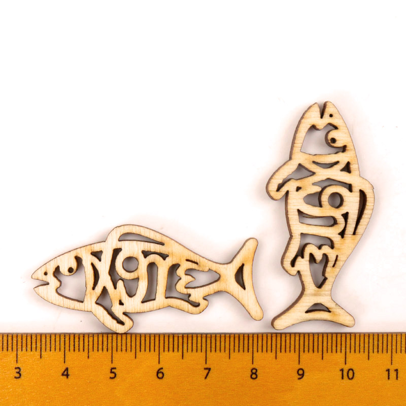 Handmade De Madeira Fish Shape - Craft Embellishment avaliação e preço