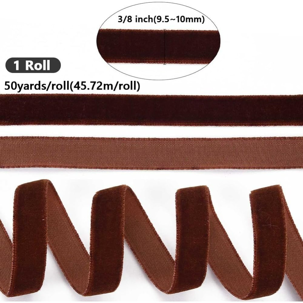 50 jardas 3/8 Polegada coco ma - Velvet Ribbon Roll avaliação e preço