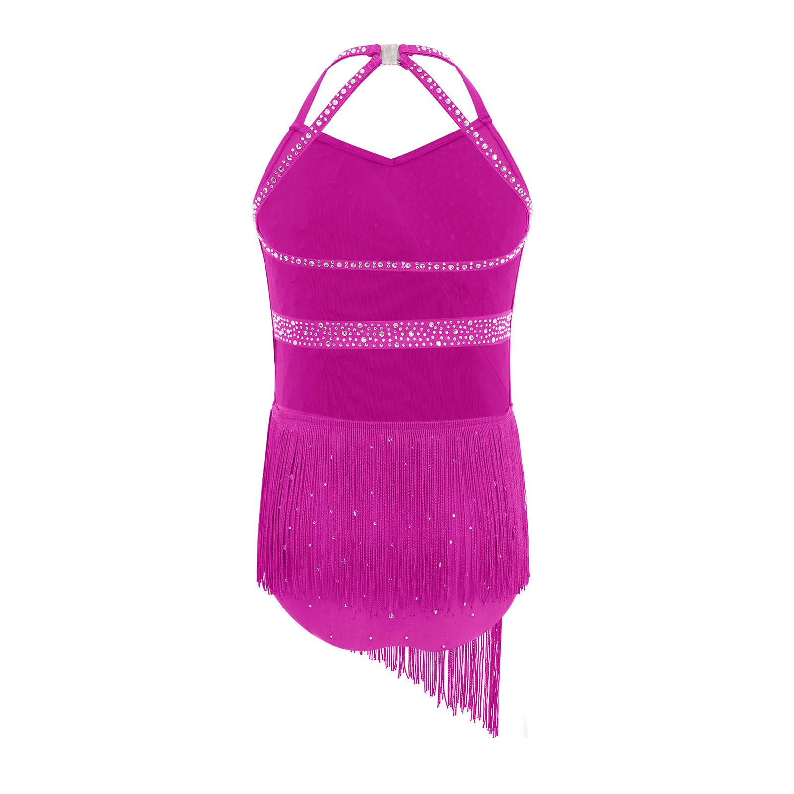 Meninas borla dança latina col - Rhinestone Banding Trim avaliação e preço