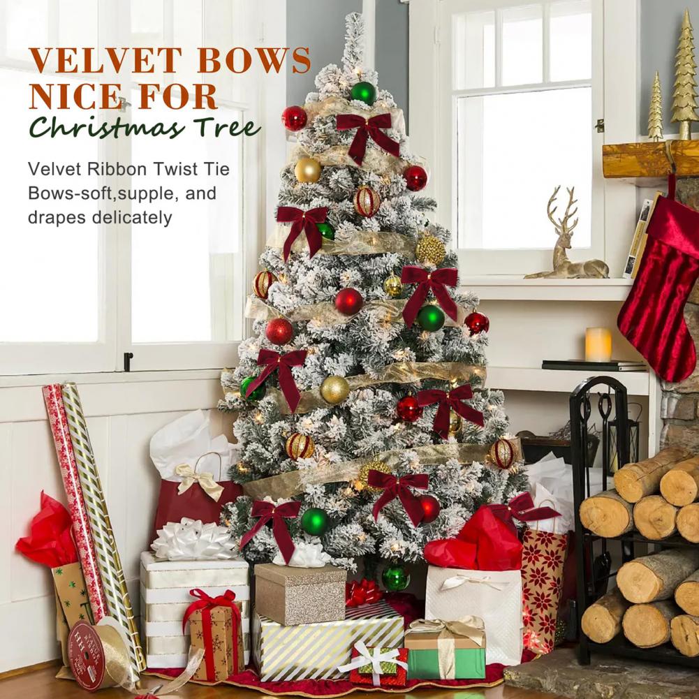 Laço de Natal de Veludo para D - Christmas Craft Embellishment avaliação e preço